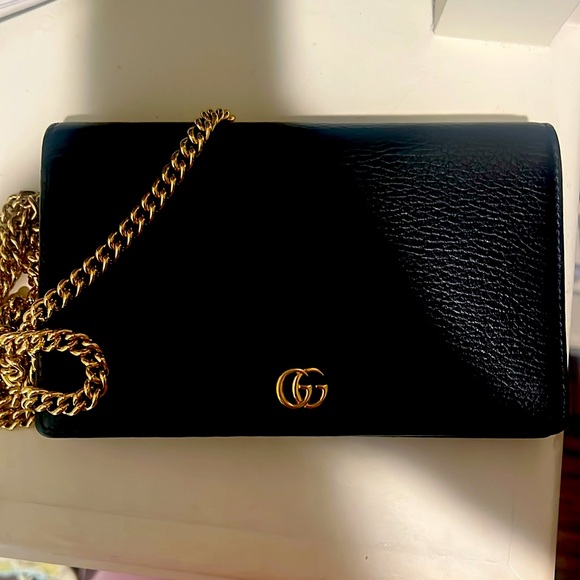 GG MARMONT LEATHER MINI CHAIN BAG - Picture 2 of 4